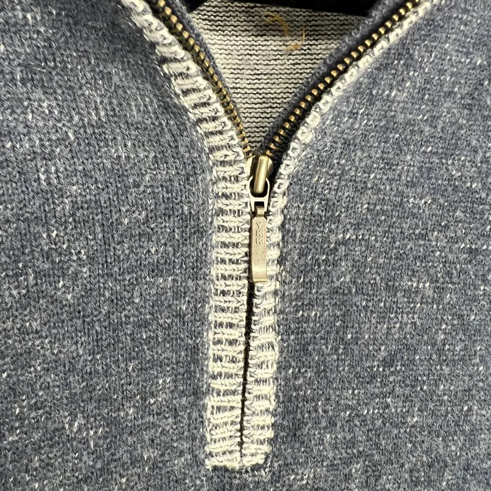 True Measure | Quarter Zip Blue Sweater 100% cotton